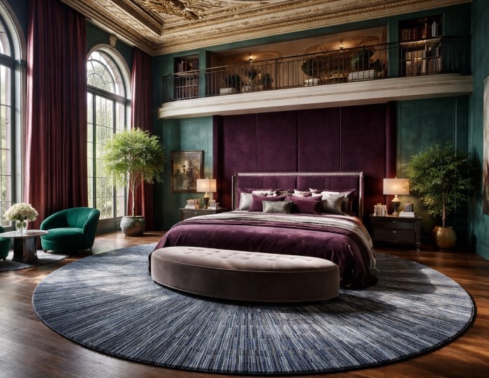 Bedroom round rug